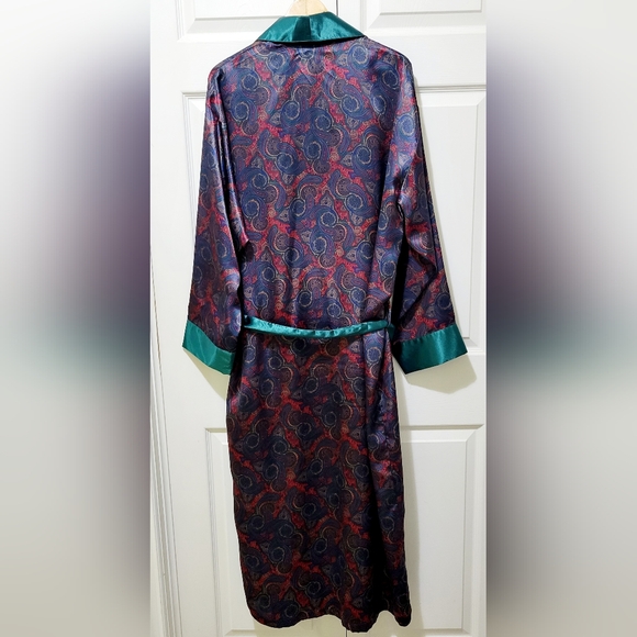 Vintage 1 London Satin Paisley Robe - Picture 3 of 7